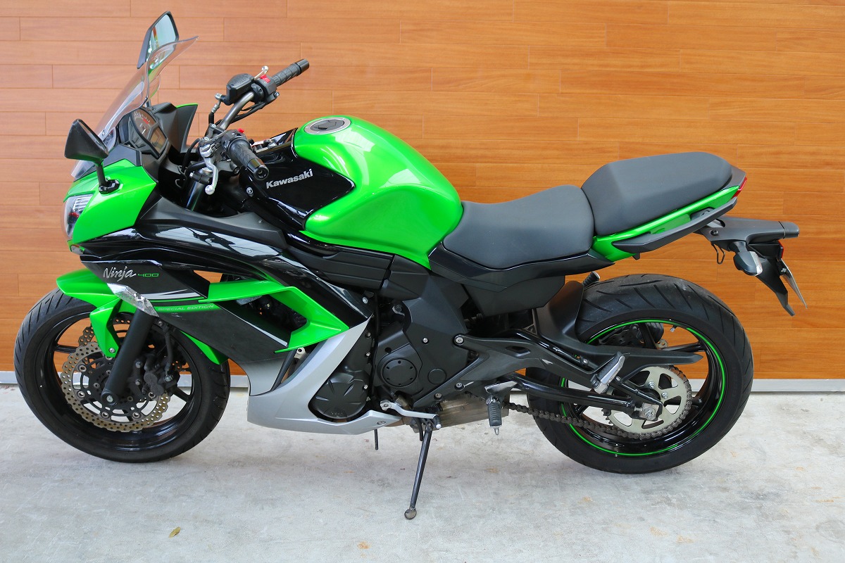 熊本中古車バイク情報 カワサキ Ninja400 400 緑 熊本のバイクショップ アール バイクの新車 中古 車販売や買取 レンタルバイクのことならおまかせください