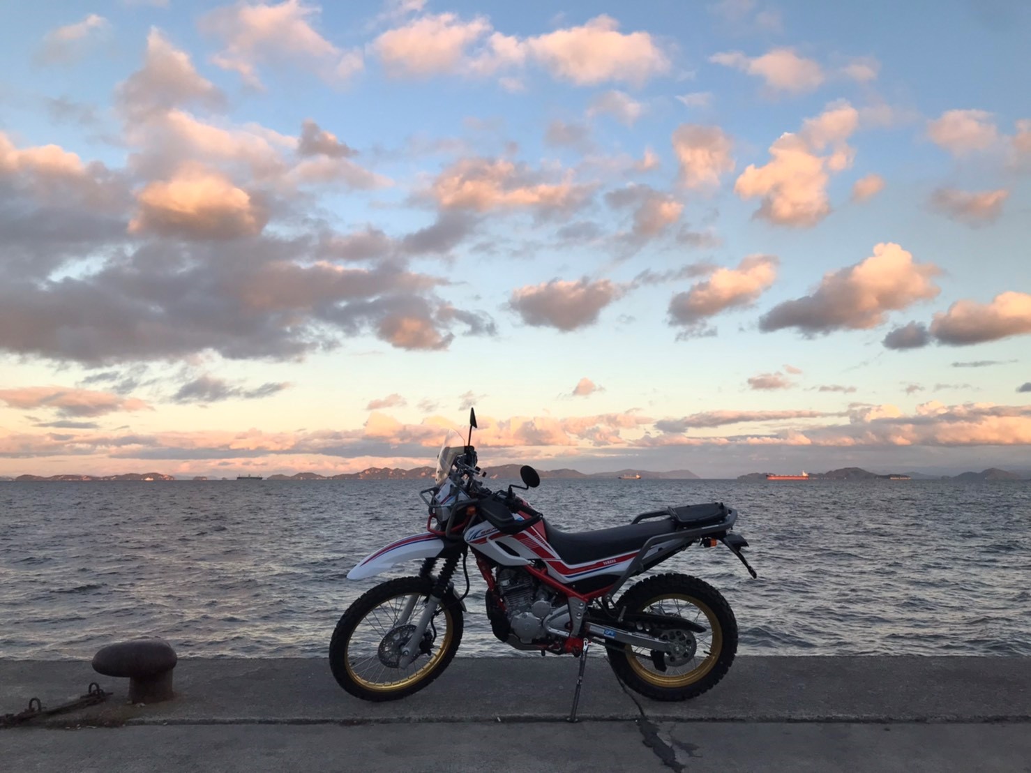 福山市鞆の浦で撮影されたセロー250の画像