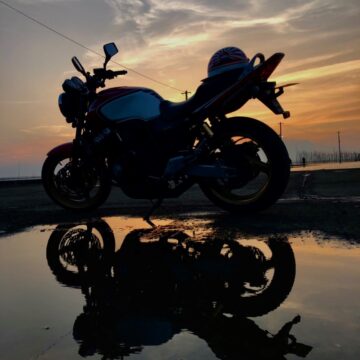 長部田海床路で撮影されたCB400SFの画像