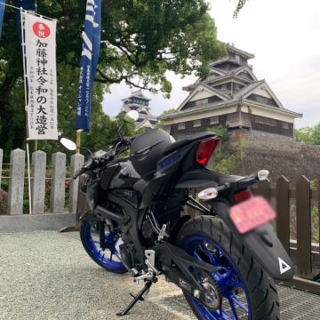 加藤神社から見える熊本城で撮影されたGSX-S125の画像