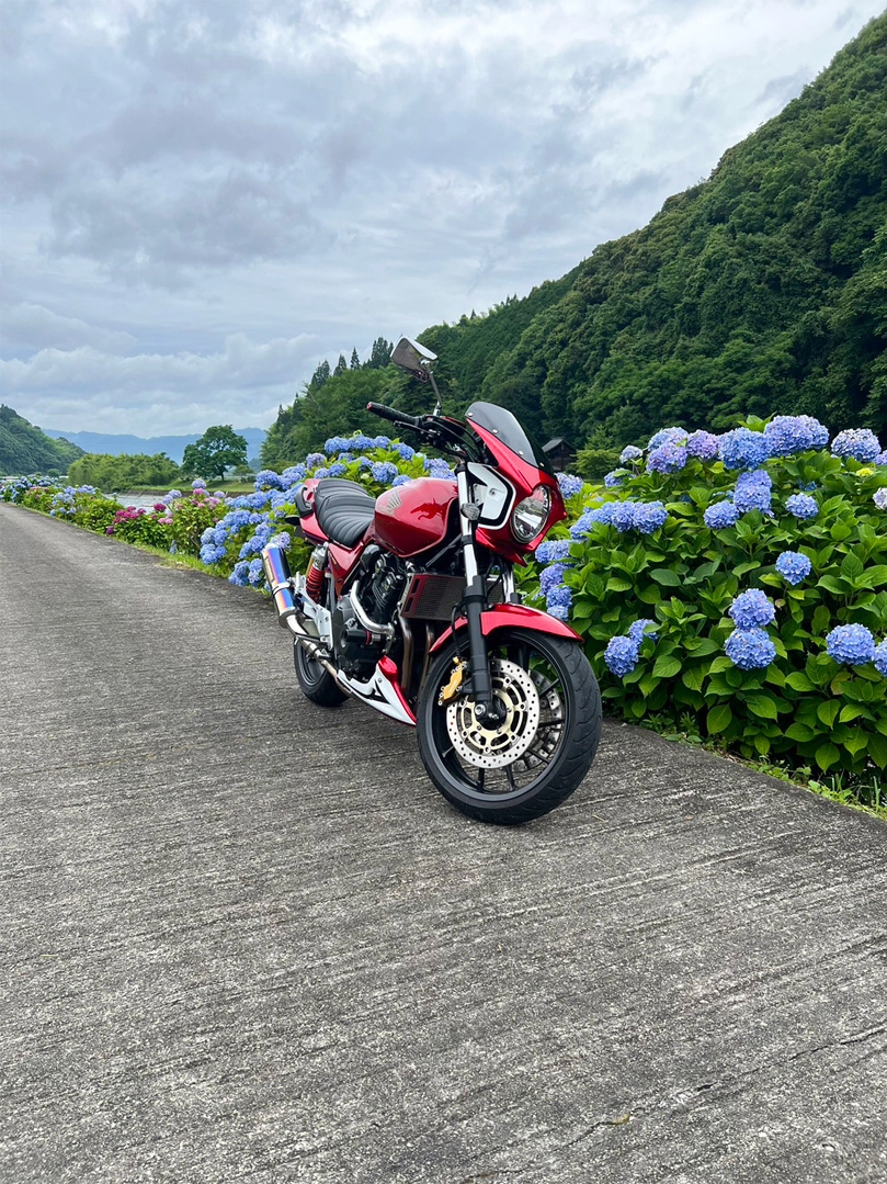 玉名郡山江村で撮影されたCB400SFの画像