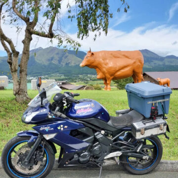 久木野阿蘇望で撮影されたNinja400Rの画像