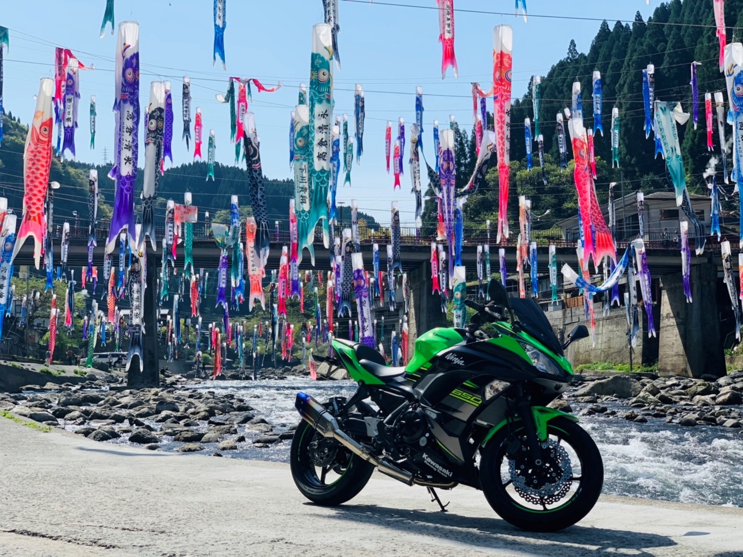 小国杖立温泉で撮影されたNINJA650の画像