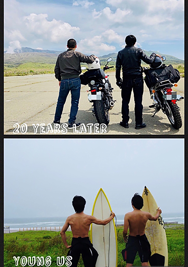 阿蘇山で撮影されたCL400とXSR700の画像