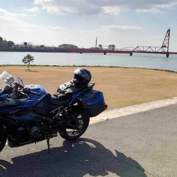 筑後川昇開橋で撮影されたGSXS1000GTの画像